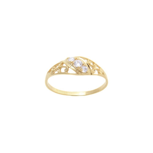 Złoty Pierścionek delikatny cyrkonia 585 P731