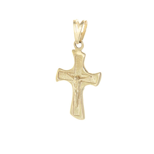 Złota przywieszka Krzyż krzyżyk Jezus 585